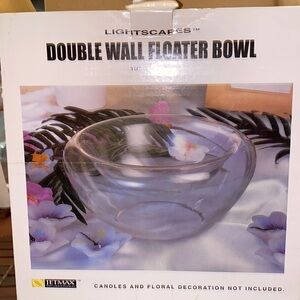 Lightscapes double wall floater bowl....NEVER USED...IN BOX.